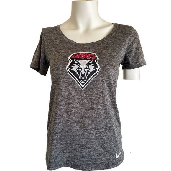 New Mexico Lobos jersey gray marl Heather women’s V-neck small activewear short - Picture 1 of 5